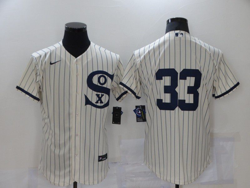 Men Chicago White Sox #33 No Name Cream stripe Dream version Elite Nike 2021 MLB Jerseys